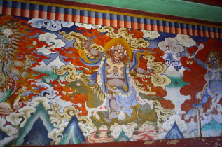 Bhoutan - Fresque dans un dzong bhoutanais © Christophe Cottet-Emard