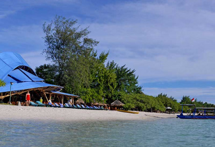 Indonésie - Gili Trawangan - Villa Almarik - Vue de la plage