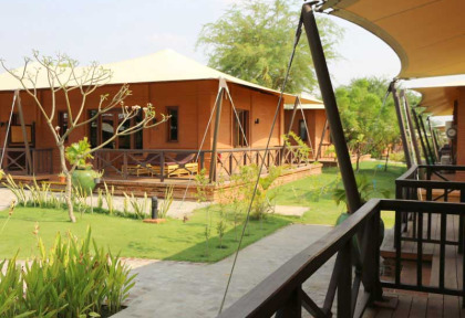 Myanmar – Bagan – Bagan Lodge – Vue extérieure des Deluxe Rooms