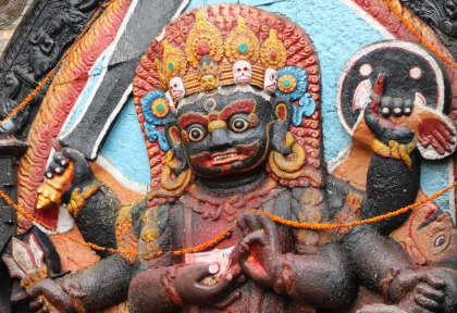 Népal - Sculpture de Kala Kairab – Durbar Square – Katmandou