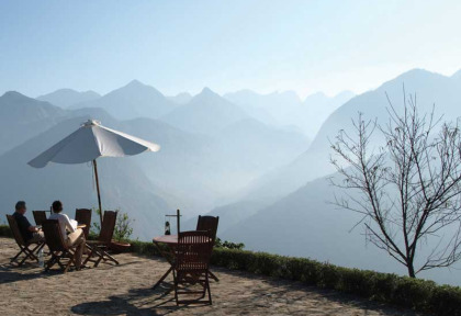 Vietnam - Un ecolodge à Sapa - Terrasse vue sur la montagne