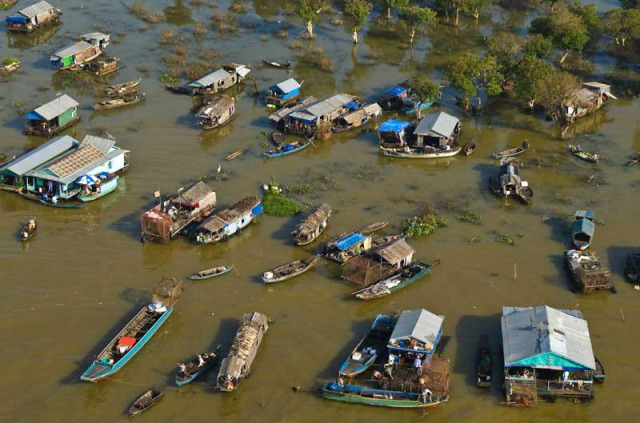 Cambodge - Siem Reap - Village flottant sur le Tonle Sap © Marc Dozier