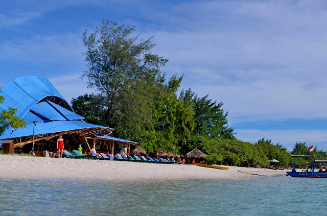 Indonésie - Gili Trawangan - Villa Almarik - Vue de la plage