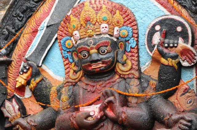 Népal - Sculpture de Kala Kairab – Durbar Square – Katmandou