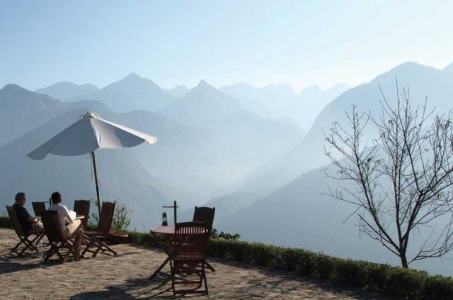 Vietnam - Un ecolodge à Sapa - Terrasse vue sur la montagne